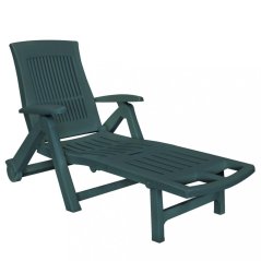 Zahradní polohovatelné lehátko ZAZI — plast, zelená Bibl