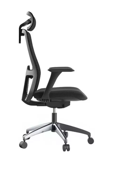 Kancelárska ergonomická stolička WISDOM s podhlavníkom - sieť, čierny plast, nosnosť 120 kg, viac farieb - Farebné prevedenie WISDOM: čierna