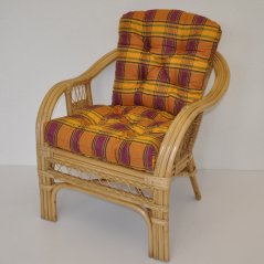 Zahradní křeslo SAULO — ratan, látka, medová / více barev