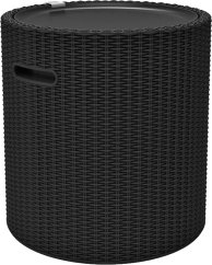 Zahradní stolek s úložným prostorem COOL STOOL — umělý ratan, grafit