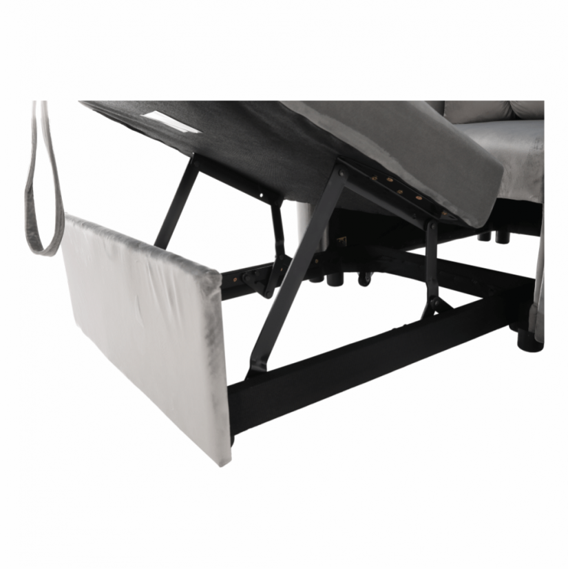 Rozkládací křeslo IGRIM — světlešedá látka/plast