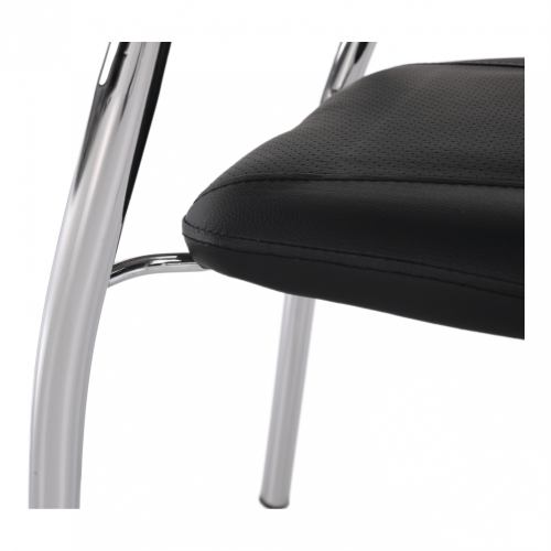 Konferenční židle ILHAM — kov, látka, černá