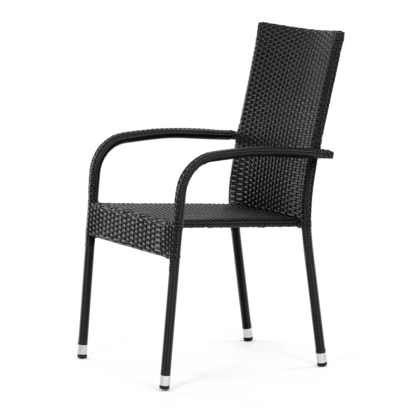 Zahradní židle RATTANOX – kov, polyratan, černá Autronic
