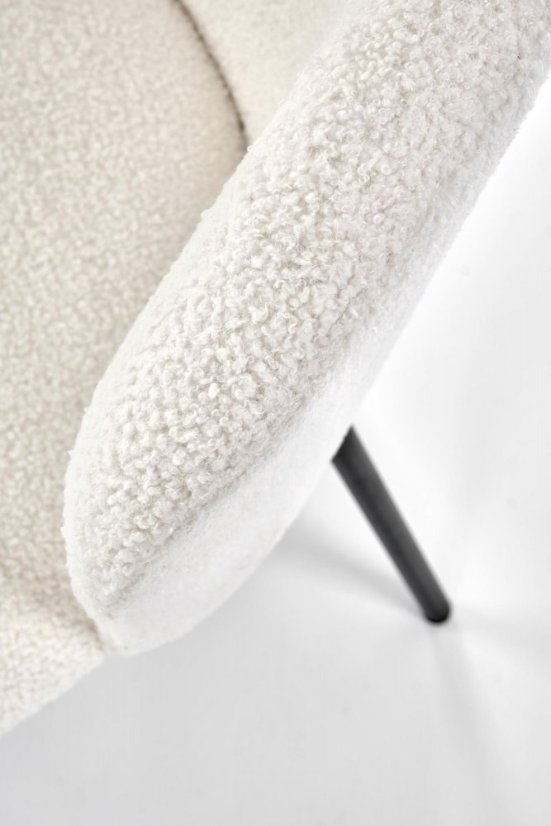 Jedálenská stolička PEKORA — kov, látka, biela