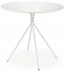 Jídelní kulatý stolek FONDI — průměr 80 cm, bílá