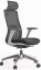 Ergonomická kancelárska stolička WISDOM s opierkou hlavy — sieťovina, sivý plast, nosnosť 120 kg, tmavo sivá Mercury star