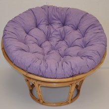 Relaxační papasan ARTEMIS — ⌀110 cm, ratan, látka, medová / více barev