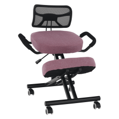 Ergonomická kľakačka RUFUS – ružová/čierna z kovu