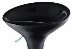 Jídelní barová židle VOLOS – černá, plast/chrom