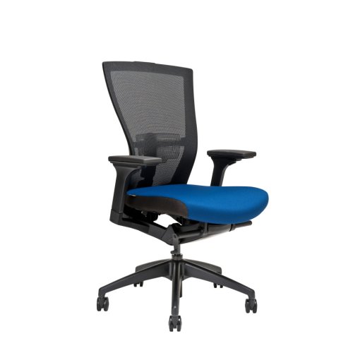 Kancelářská židle na kolečkách Office More MERENS BP – s područkami a bez opěrky hlavy - Čalounění Merens: Modrá BI 204