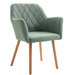 Jídelní křesílko EKIN — masiv buk, látka, více barev