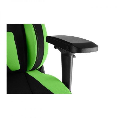 Herní židle IRON XL — látka, černá / zelená, nosnost 130 kg