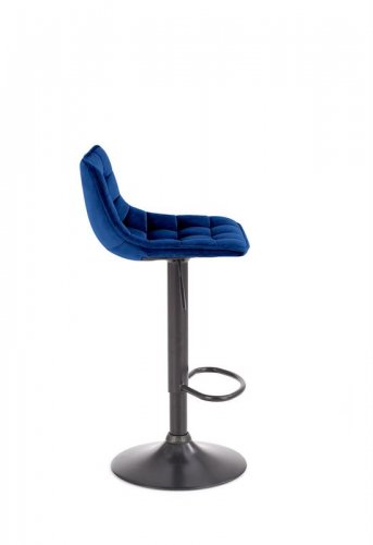 Barová židle DREY – kov, látka, modrá