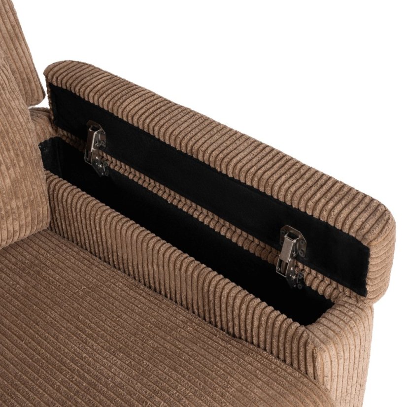 Luxusné masážne kreslo SEBASTIAN v hnedom manšestri