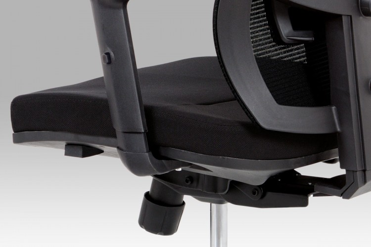 Kancelářská ergonomická židle SUPERMAX — černá, s bederní opěrkou i podhlavníkem