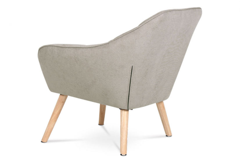 Relaxační křeslo YSTAD — masiv, látka šedobéžová, nosnost 130 kg Autronic