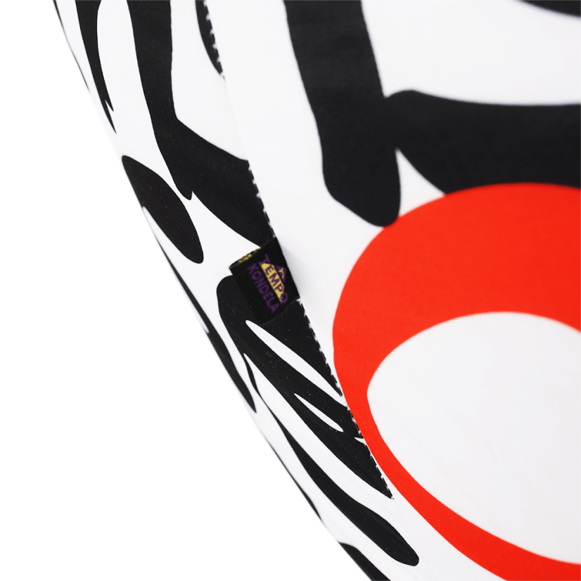 Sedací vak ELION - 86x100, látka, čierna / šedá / červená