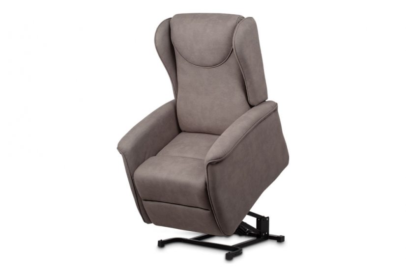 TV křeslo ušák MARLON s elektrickým polohováním — hnědá látka, 2 motory, nosnost 140 kg Autronic