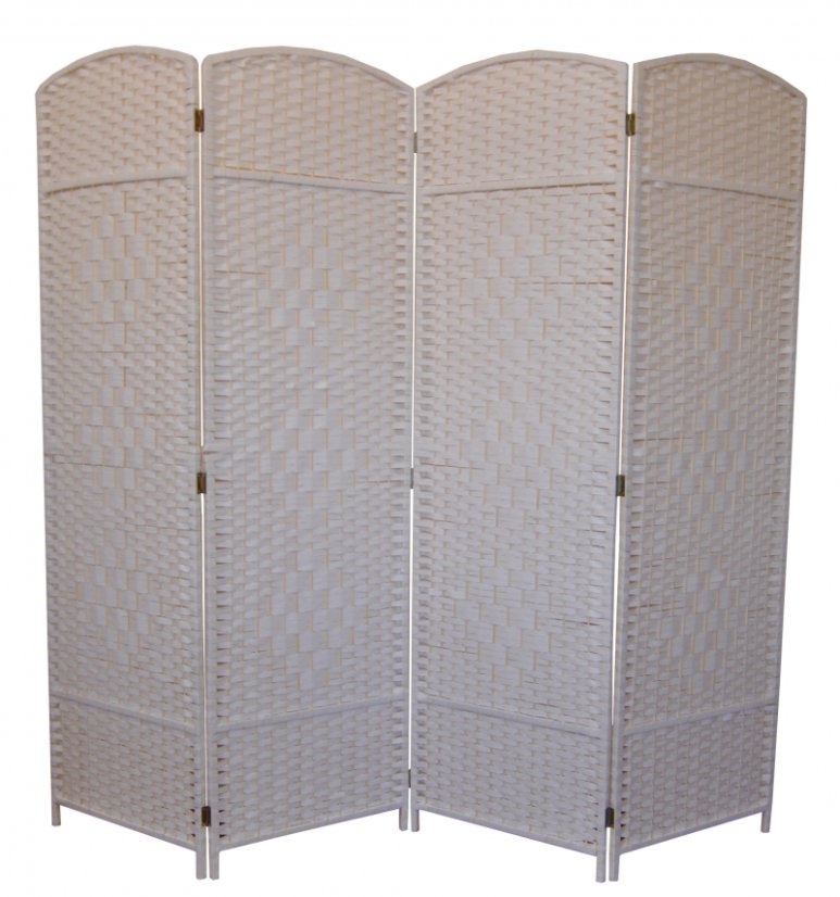 Paravan MANIRI II — dřevo, papír, bílá