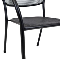 Zahradní křeslo SOLID – kov, stohovatelné, černá