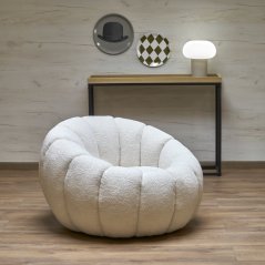 Designové křeslo GASPAR — látka, bílá Halmar