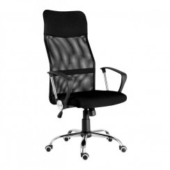 Kancelárska otočná stolička PREZIDENT — látka, sieť, čierna
