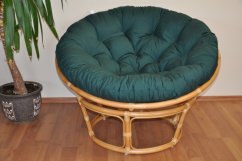 Relaxační papasan DEMETRIA — ⌀100 cm, ratan, látka, medová / více barev