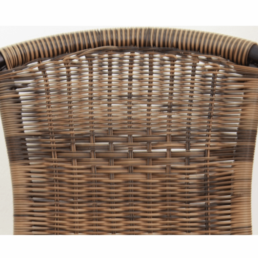 Zahradní židle DOREN — kov, umělý ratan, černá / hnědá, nosnost 150 kg Kondela