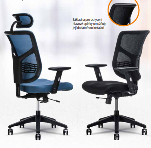 Kancelářská ergonomická židle Office More SOTIS — více barev - Čalounění SOTIS: Černá A01