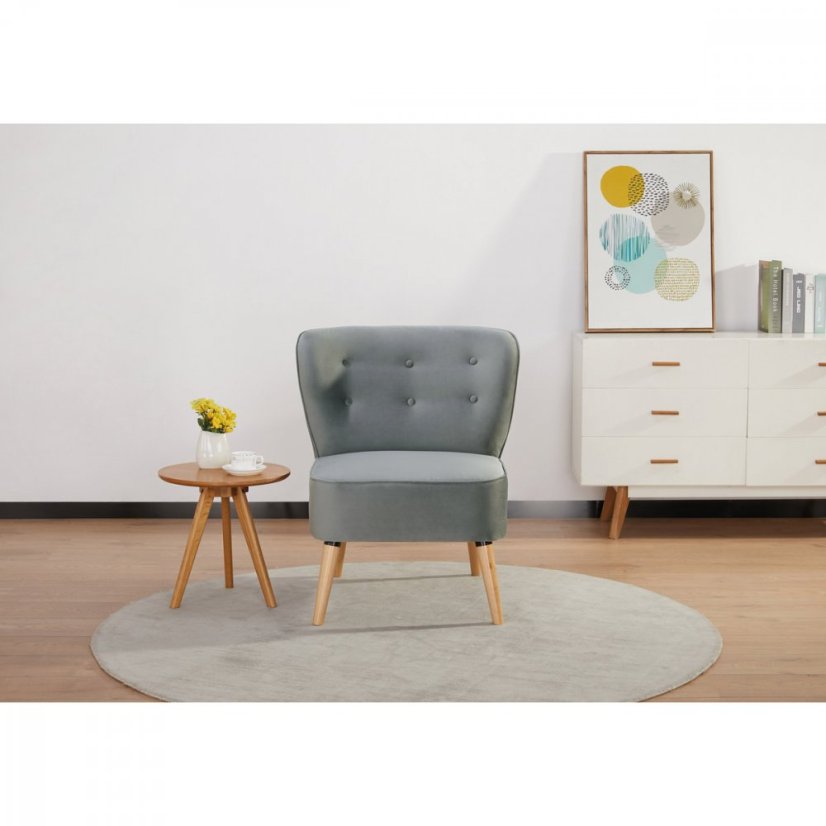 Francouzské křeslo GRENA - látka, šedo-stříbrná