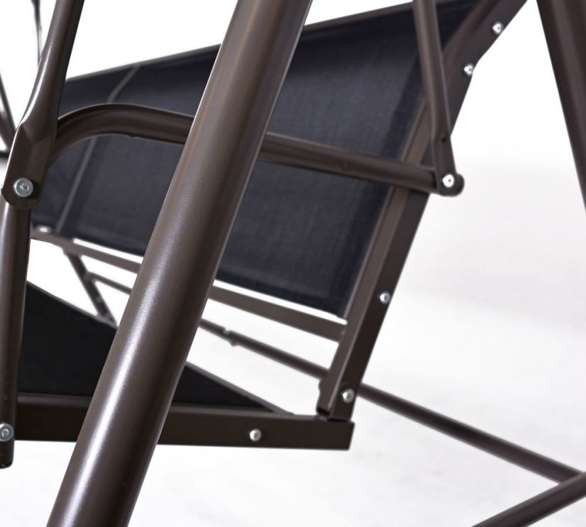 CONFORT zahradní houpačka kovová -  černá / hnědá