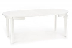 Jídelní kulatý rozkládací stůl SORBUS –? 100x100x77 (+100) dřevo, bílá Halmar