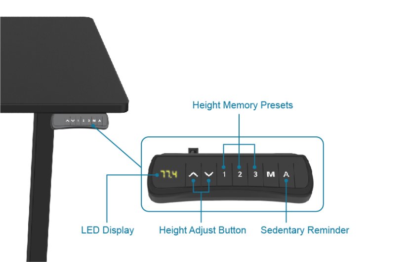 Elektricky výškově nastavitelný stůl SILENT — bílý, bez desky Antares