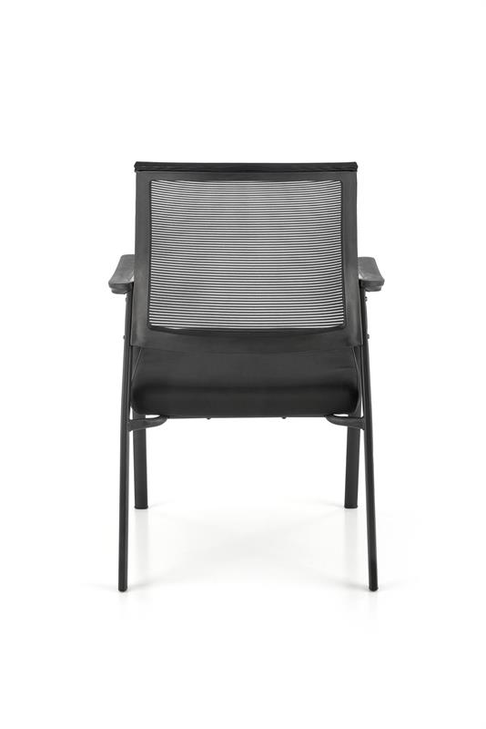 Konferenčná stolička BERGEN - látka, sieťovina, čierna