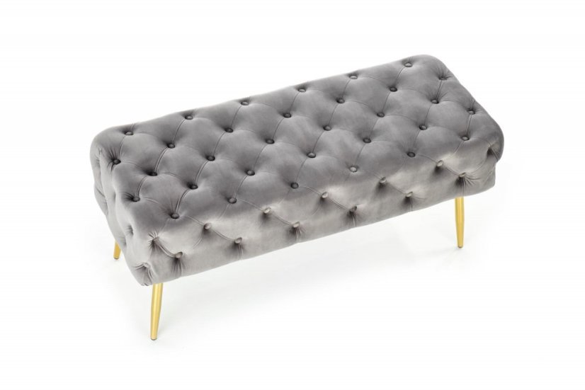 Taburet ATHENA - kov, látka, šedá