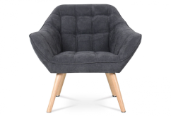 Relaxační křeslo YSTAD — masiv, látka šedá, nosnost 130 kg Autronic