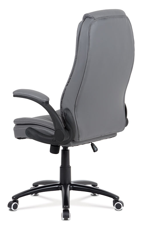 Kancelárske kreslo na kolieskach VASIL — ekokoža, šedé