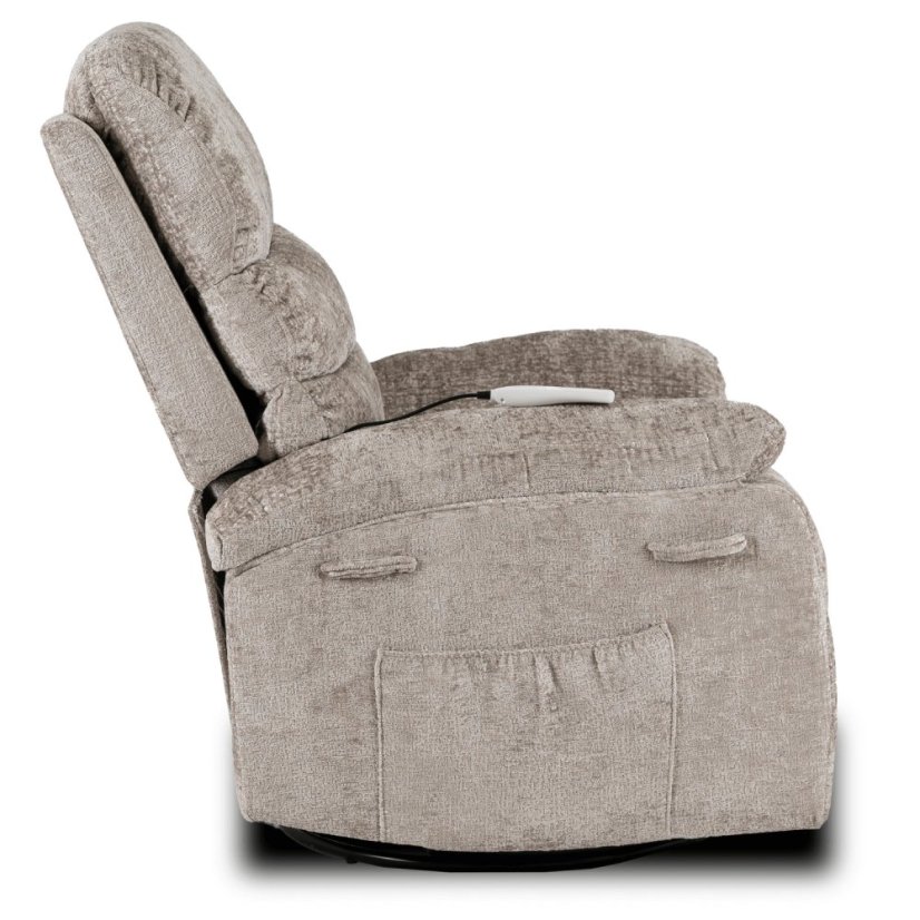 Masážne Kreslo BRUCE Polohovateľné — Béžové s masážnymi funkciami