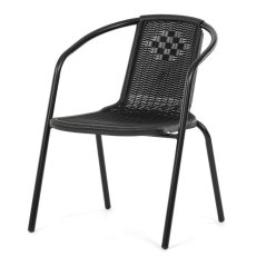 Zahradní stohovatelná židle URBAN – černá, kov a plast, Autronic