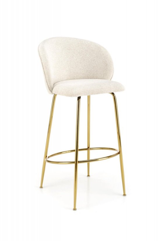 Barová stolička KARO — kov, látka, krémová