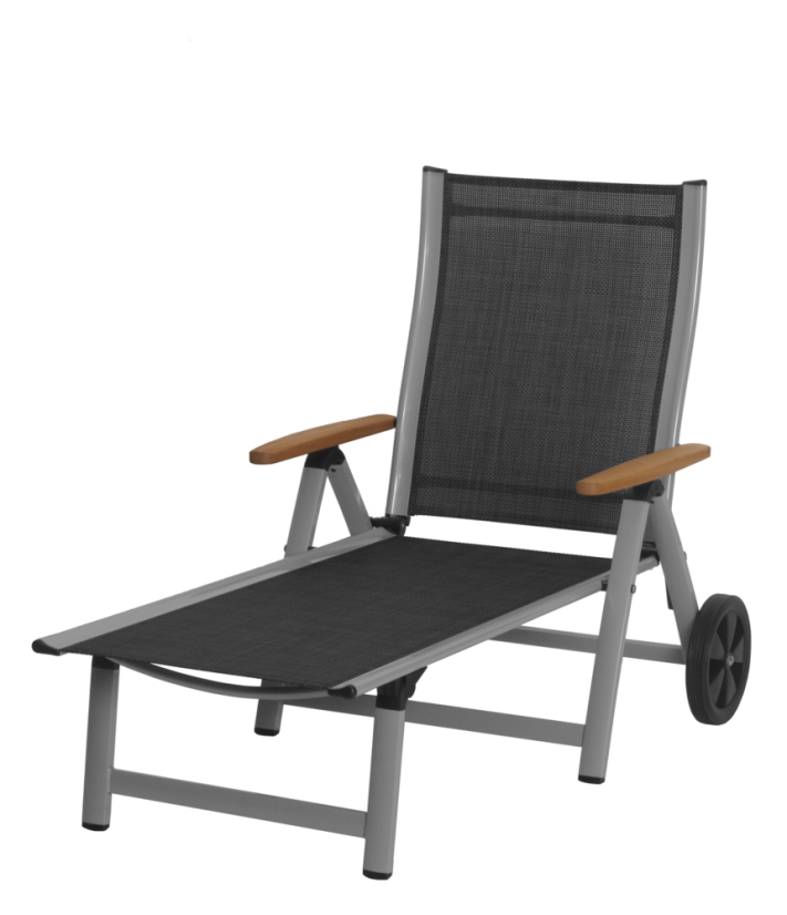 CHILL MATE lehátko hliníkové - stříbrné + černé