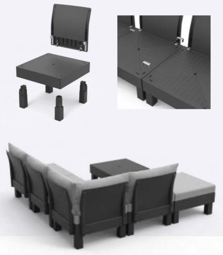 ELEMENTS zahradní plastový set - grafit