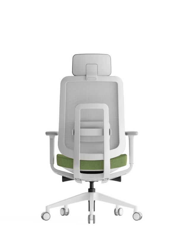 Ergonomická kancelárska stolička K42 WHITE SP – sieť/čalúnená, zelená