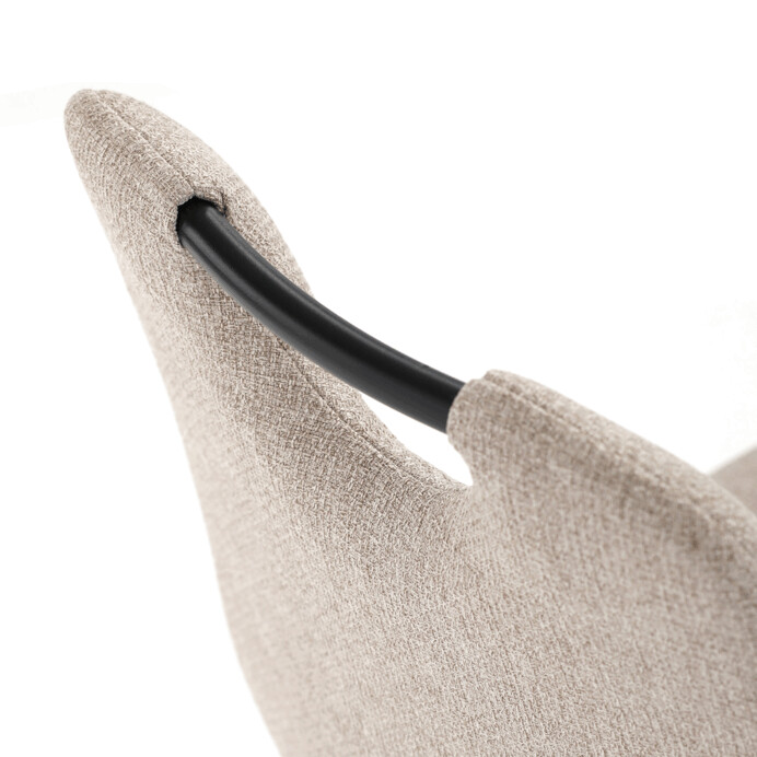 Jedálenská stolička FORMA – béžová látka, čierne kovové nohy Autronic