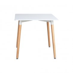 Jídelní stůl UNO — 80x80 cm, buk / kov, bílá