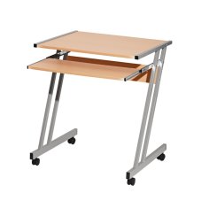 PC stůl na kolečkách KARA - kov, dekor dub sonoma IDEA nábytek