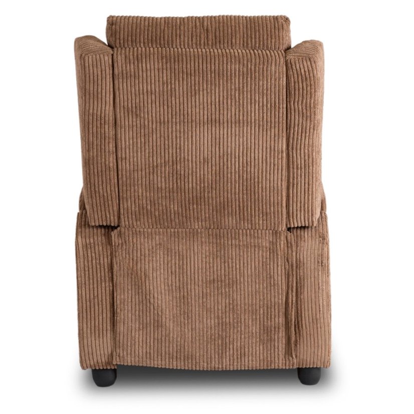 Elegantné hnedé kreslo SPENCER z manšestru