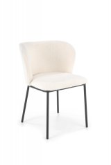 Jedálenská stolička PEKORA — kov, látka, biela