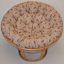 Relaxační papasan ARTEMIS — ⌀110 cm, ratan, látka, medová / více barev