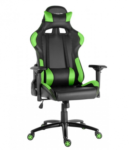 Herní židle RACING ZK-012 — PU kůže, černá / zelená, nosnost 130 kg